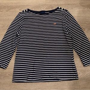 Polo Jeans Co Dark Blue Striped Long Sleeve Size L